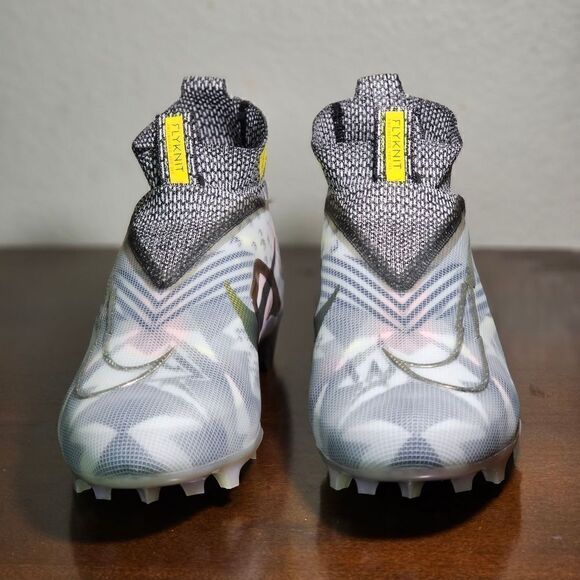 Nike Alpha Menace Elite 3 Football Cleats Flyknit 13 Wolf Grey Black CV0578 001 - Picture 4 of 17
